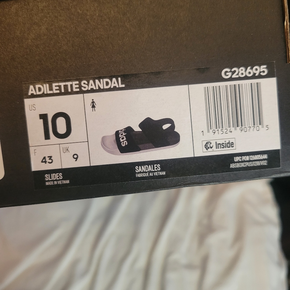 adidas Black and White Women's Sandal - Picture 3 of 3